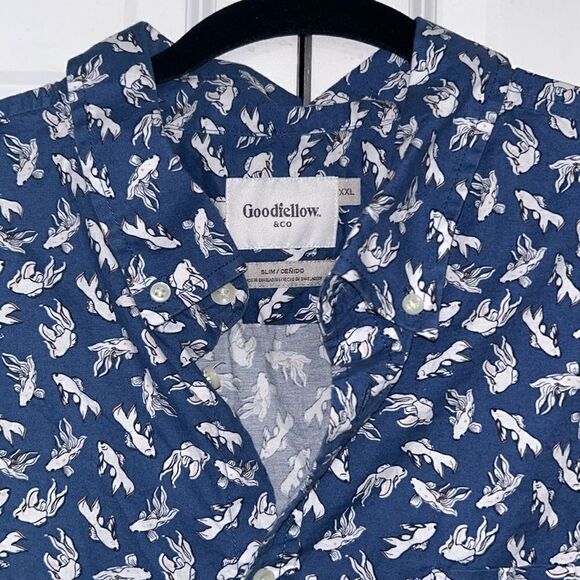 Goodfellow & Co. button down shirt with Koi fish design - Picture 1 of 7
